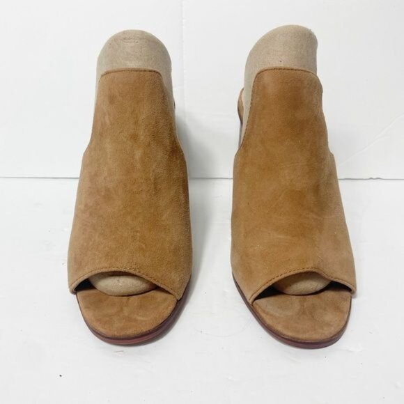 Aldo Legossa Brown Suede Leather Open Toe Mule Heels EU 38.5 US 8 Size - Picture 3 of 9